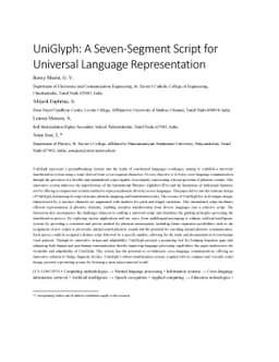 UniGlyph: A Seven-Segment Script for Universal Language Representation
