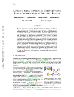 Learning Representations of Instruments for Partial Identification of
  Treatment Effects