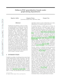 Online-to-PAC generalization bounds under graph-mixing dependencies