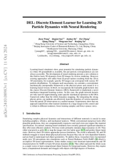 DEL: Discrete Element Learner for Learning 3D Particle Dynamics with
  Neural Rendering