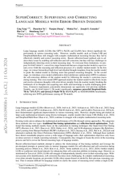 SuperCorrect: Advancing Small LLM Reasoning with Thought Template Distillation and Self-Correction