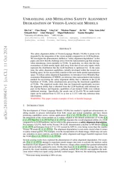 Unraveling and Mitigating Safety Alignment Degradation of
  Vision-Language Models