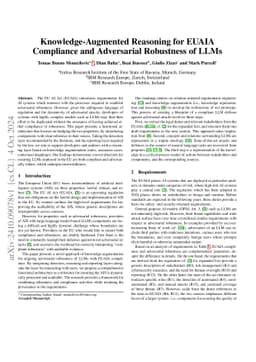 Knowledge-Augmented Reasoning for EUAIA Compliance and Adversarial
  Robustness of LLMs
