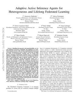 Adaptive Active Inference Agents for Heterogeneous and Lifelong Federated Learning
