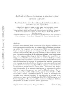 Artificial intelligence techniques in inherited retinal diseases: A
  review