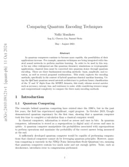 Comparing Quantum Encoding Techniques