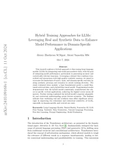 Hybrid Training Approaches for LLMs: Leveraging Real and Synthetic Data
  to Enhance Model Performance in Domain-Specific Applications