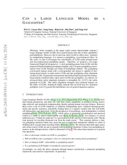 Can a large language model be a gaslighter?