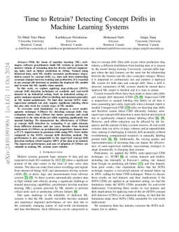 Time to Retrain? Detecting Concept Drifts in Machine Learning Systems