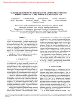 Enhancing Infant Crying Detection with Gradient Boosting for Improved Emotional and Mental Health Diagnostics