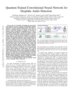 Quantum-Trained Convolutional Neural Network for Deepfake Audio
  Detection