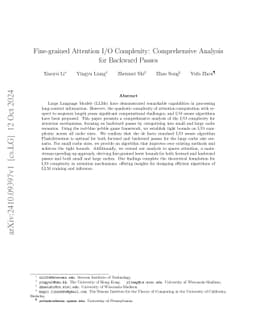 Fine-grained Attention I/O Complexity: Comprehensive Analysis for
  Backward Passes
