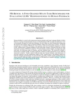 FB-Bench: A Fine-Grained Multi-Task Benchmark for Evaluating LLMs' Responsiveness to Human Feedback