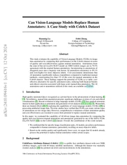 Can Vision-Language Models Replace Human Annotators: A Case Study with
  CelebA Dataset