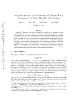 Anderson Acceleration in Nonsmooth Problems: Local Convergence via
  Active Manifold Identification