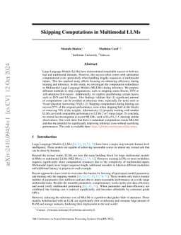 Skipping Computations in Multimodal LLMs