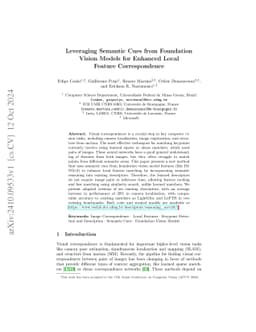 Leveraging Semantic Cues from Foundation Vision Models for Enhanced
  Local Feature Correspondence