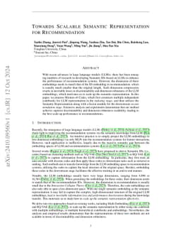 Towards Scalable Semantic Representation for Recommendation