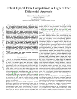 Robust Optical Flow Computation: A Higher-Order Differential Approach