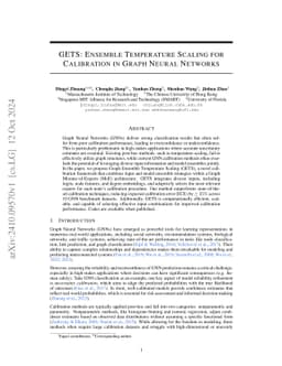 GETS: Ensemble Temperature Scaling for Calibration in Graph Neural Networks