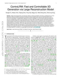 ControLRM: Fast and Controllable 3D Generation via Large Reconstruction
  Model