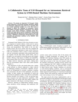 A Collaborative Team of UAV-Hexapod for an Autonomous Retrieval System
  in GNSS-Denied Maritime Environments