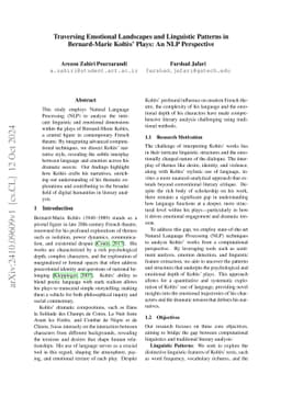 Traversing Emotional Landscapes and Linguistic Patterns in Bernard-Marie
  Koltès' Plays: An NLP Perspective