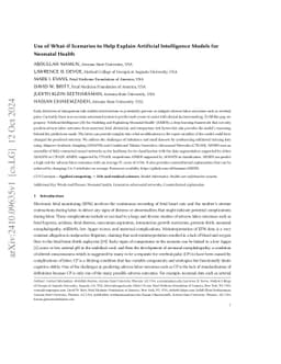 Use of What-if Scenarios to Help Explain Artificial Intelligence Models
  for Neonatal Health