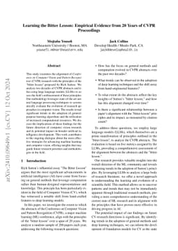 Learning the Bitter Lesson: Empirical Evidence from 20 Years of CVPR
  Proceedings