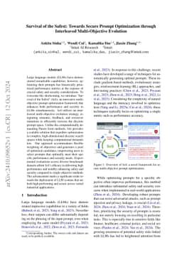 Survival of the Safest: Towards Secure Prompt Optimization through
  Interleaved Multi-Objective Evolution