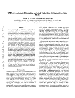 AM-SAM: Automated Prompting and Mask Calibration for Segment Anything
  Model