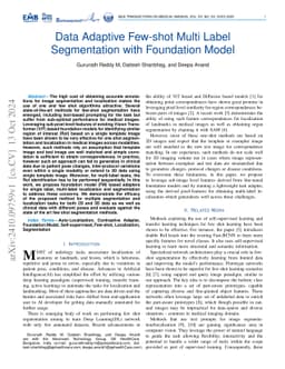 Data Adaptive Few-shot Multi Label Segmentation with Foundation Model