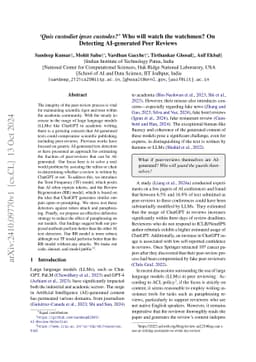 'Quis custodiet ipsos custodes?' Who will watch the watchmen? On
  Detecting AI-generated peer-reviews