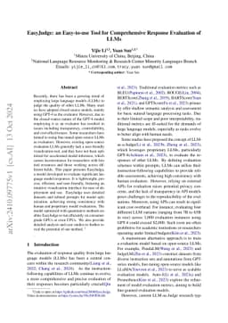 EasyJudge: an Easy-to-use Tool for Comprehensive Response Evaluation of
  LLMs