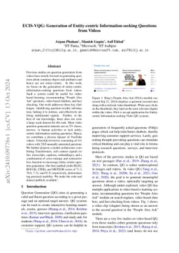 ECIS-VQG: Generation of Entity-centric Information-seeking Questions
  from Videos