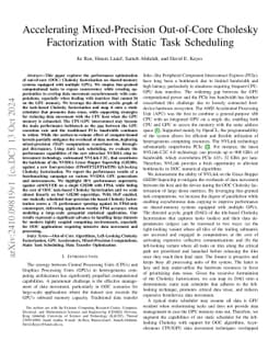 Accelerating Mixed-Precision Out-of-Core Cholesky Factorization with
  Static Task Scheduling