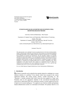 Fusion Based Hand Geometry Recognition Using Dempster-Shafer Theory