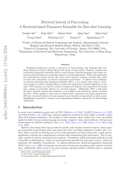 Retrieval Instead of Fine-tuning: A Retrieval-based Parameter Ensemble
  for Zero-shot Learning