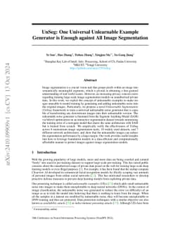 UnSeg: One Universal Unlearnable Example Generator is Enough against All
  Image Segmentation