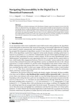 Navigating Discoverability in the Digital Era: A Theoretical Framework