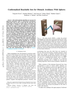 Conformalized Reachable Sets for Obstacle Avoidance With Spheres
