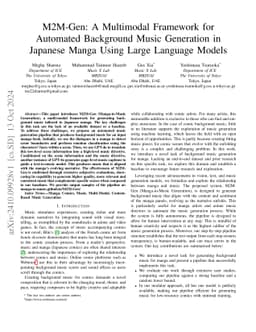 M2M-Gen: A Multimodal Framework for Automated Background Music
  Generation in Japanese Manga Using Large Language Models