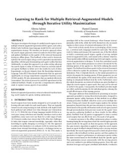 Learning to Rank for Multiple Retrieval-Augmented Models through
  Iterative Utility Maximization