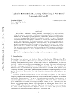 Dynamic Estimation of Learning Rates Using a Non-Linear Autoregressive
  Model