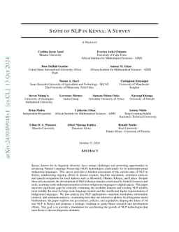 State of NLP in Kenya: A Survey
