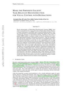 Make the Pertinent Salient: Task-Relevant Reconstruction for Visual
  Control with Distractions