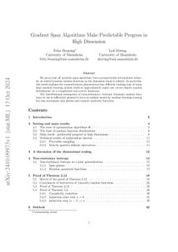 Gradient Span Algorithms Make Predictable Progress in High Dimension