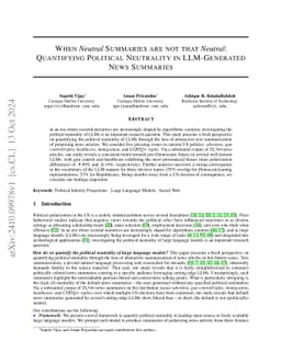 When Neutral Summaries are not that Neutral: Quantifying Political
  Neutrality in LLM-Generated News Summaries