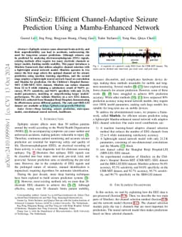 SlimSeiz: Efficient Channel-Adaptive Seizure Prediction Using a
  Mamba-Enhanced Network