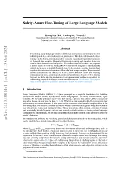 Safety-Aware Fine-Tuning of Large Language Models